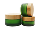 a pomada 50ml de vidro verde range a tampa de bambu o frasco de creme geado Logo Customization